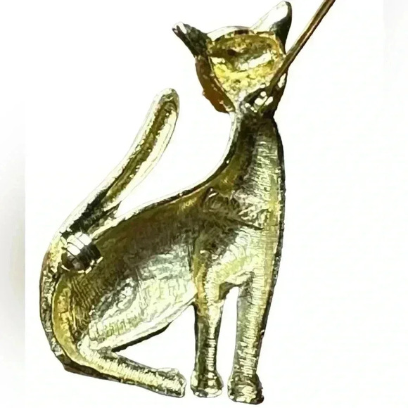 Cat with Green Eyes - Gold Tone 2” - Picture 2 of 5